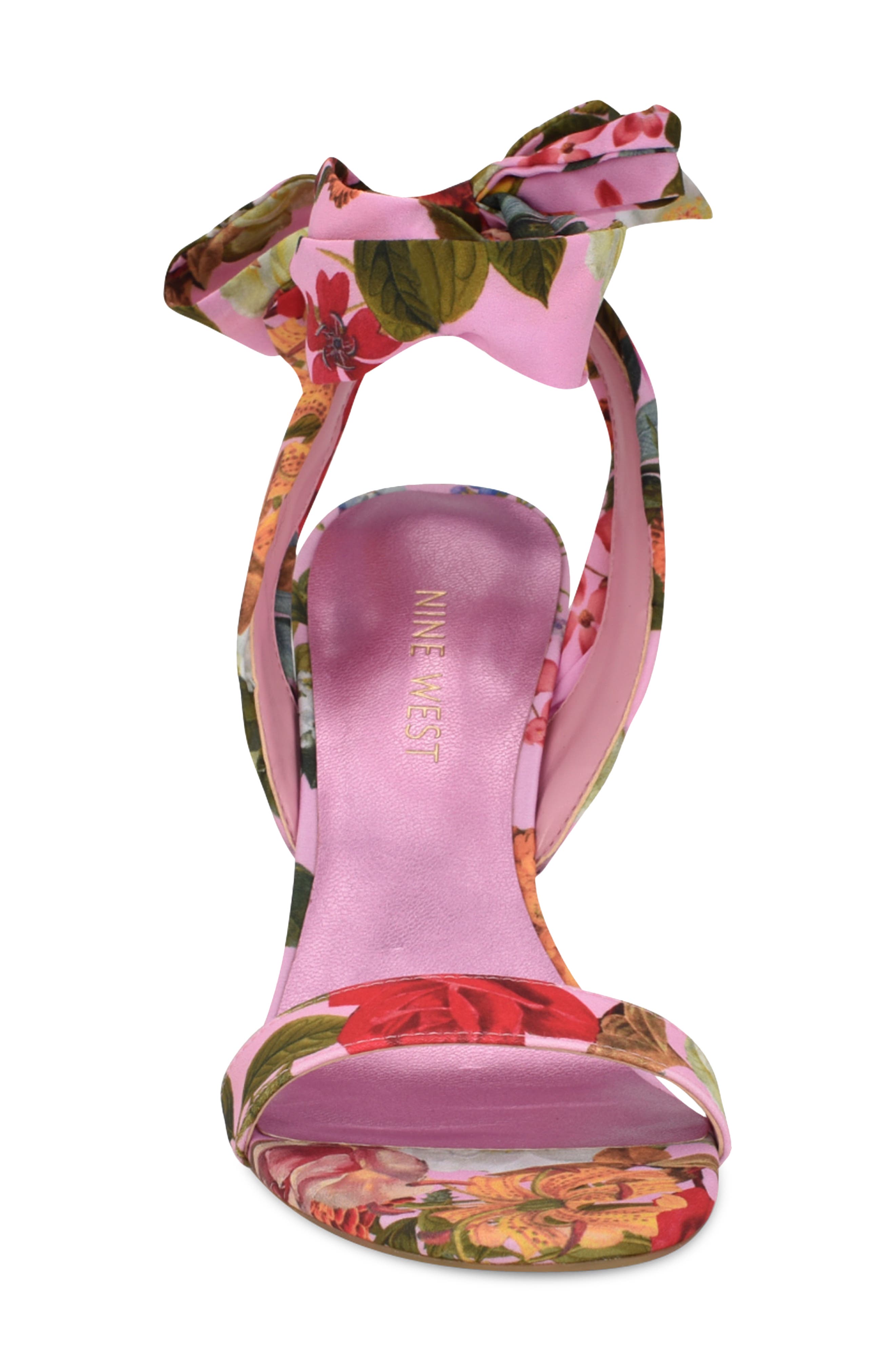 Nine West Kobs Ankle Tie Sandal, Alternate, color, Pink Rose Print Multi