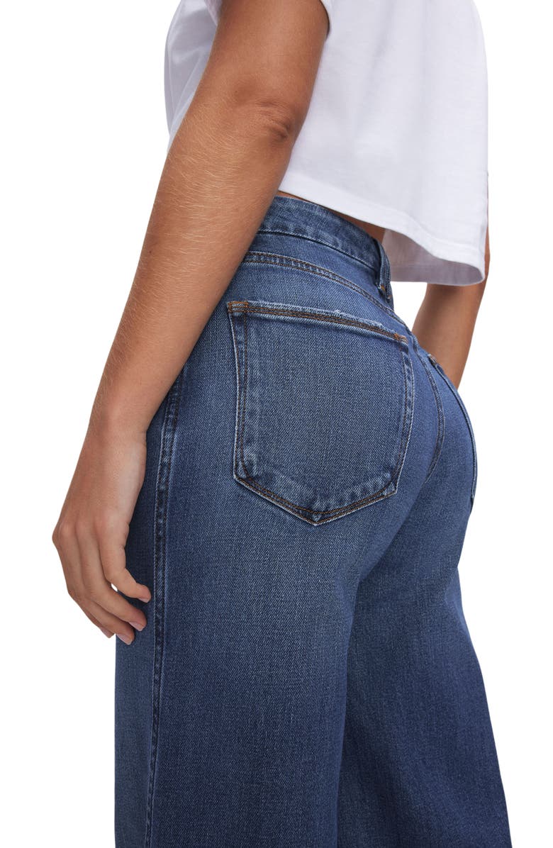Good American Good Skate High Waist Wide Leg Jeans, Alternate, color,