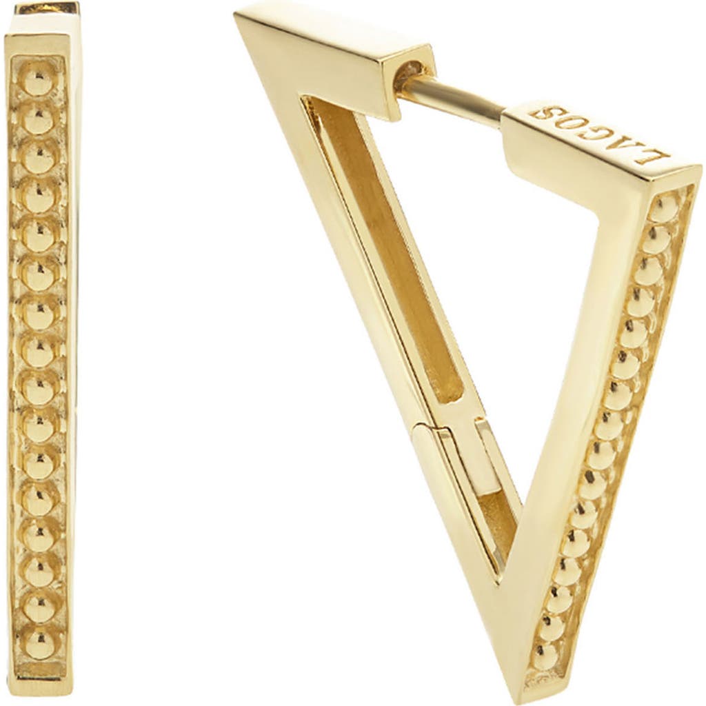 Lagos 18k Gold Caviar Triangle Earrings In Gold