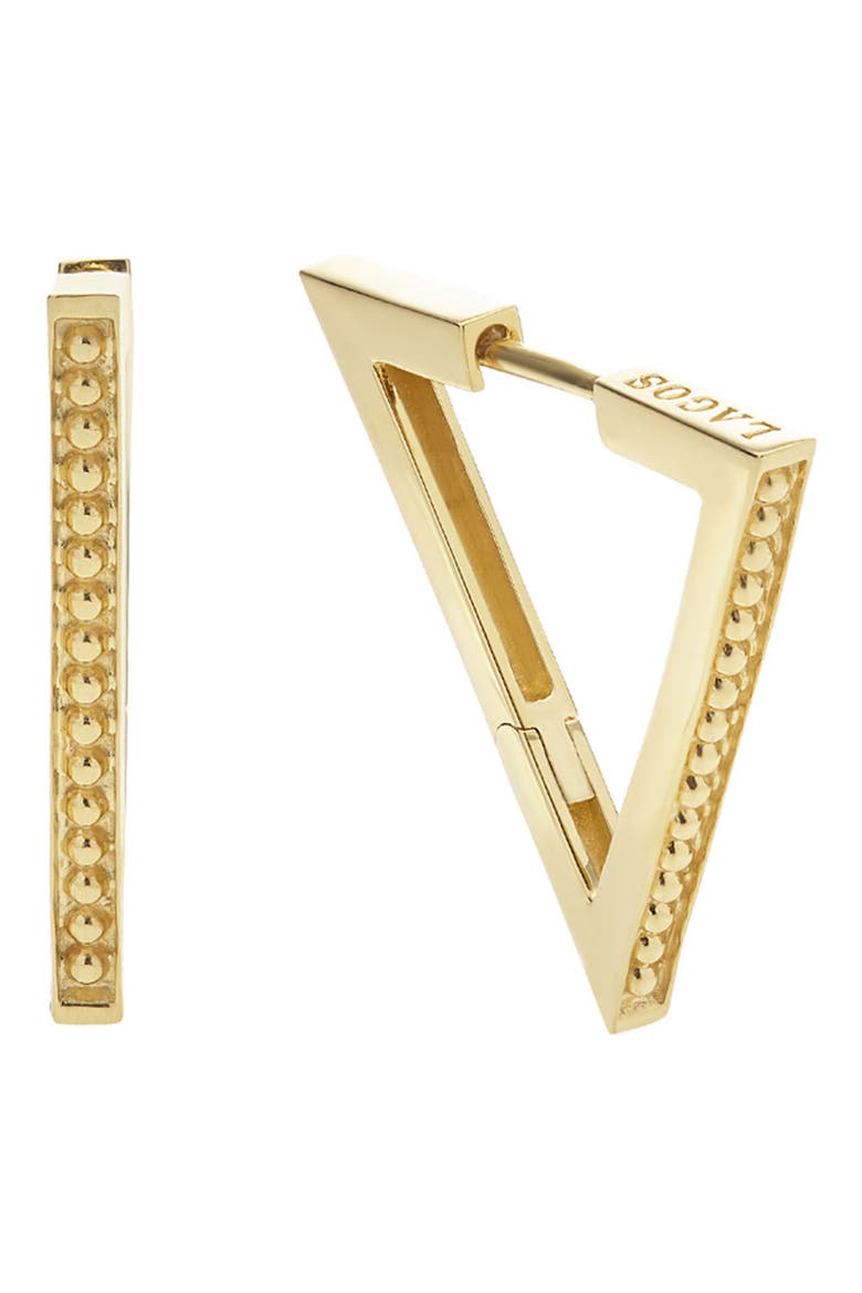 18K Gold Caviar Triangle Earrings video