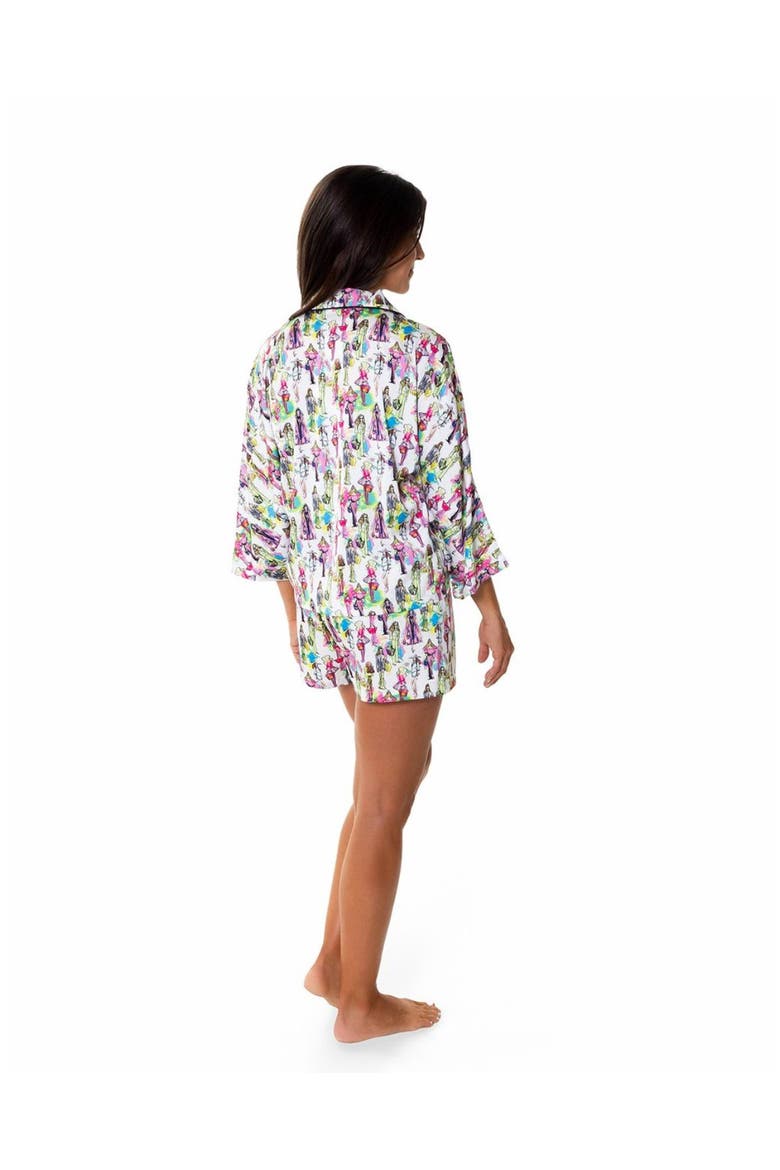 Fashionista Silky 3/4 Sleeve Shorts Set, Alternate, color, Multicolor