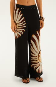 FARM Rio Ammonite Placed Print Wide Leg Pants
