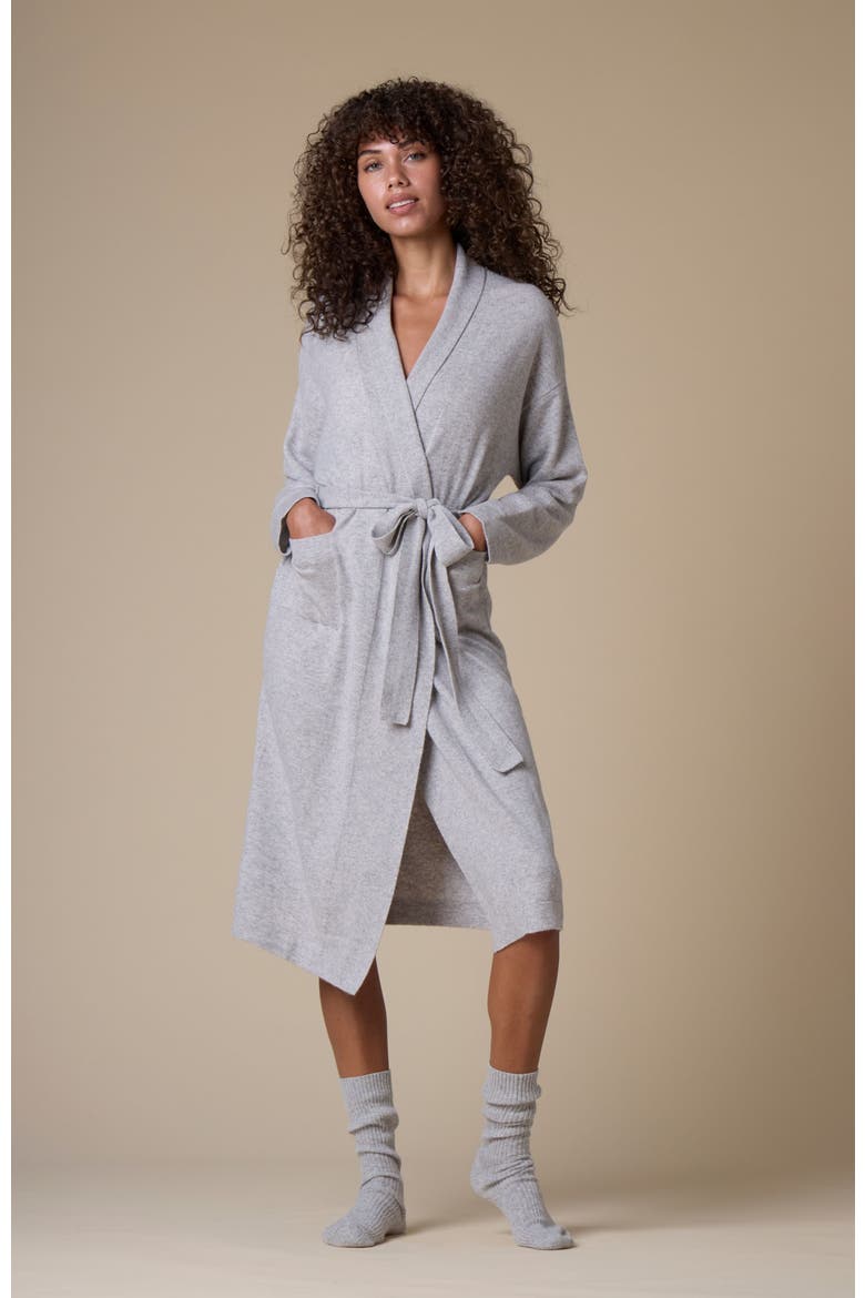 Pure Cashmere Long Robe, Main, color, Dove Grey