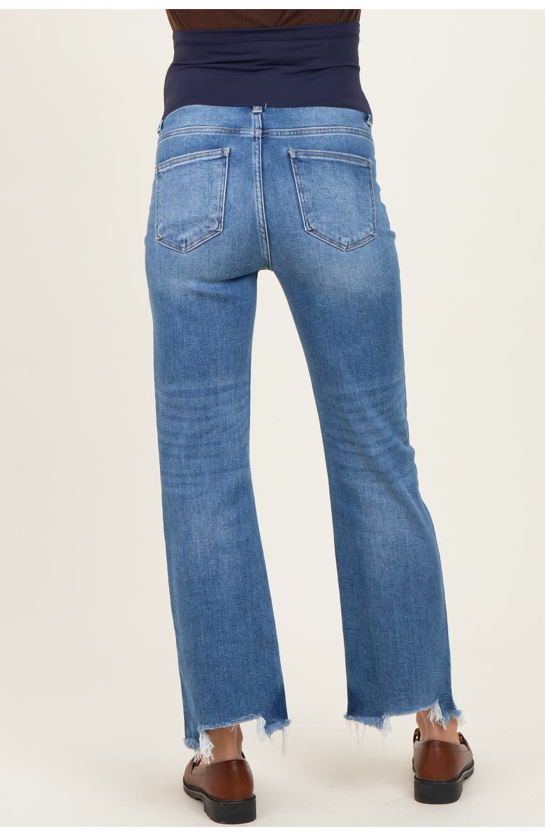 PinkBlush Fray Hem Cropped Flare Maternity Jeans, Alternate, color, Blue