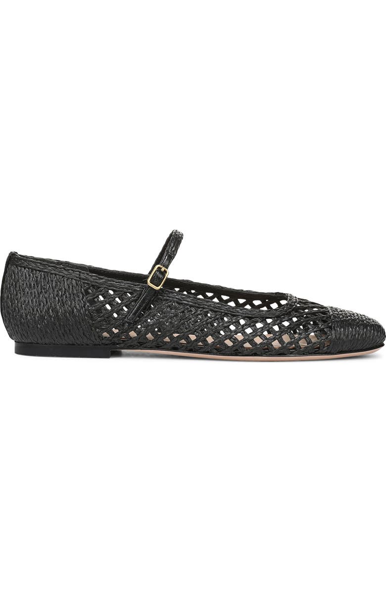 Veronica Beard Ellie Raffia Mary Jane Flat, Alternate, color, Black