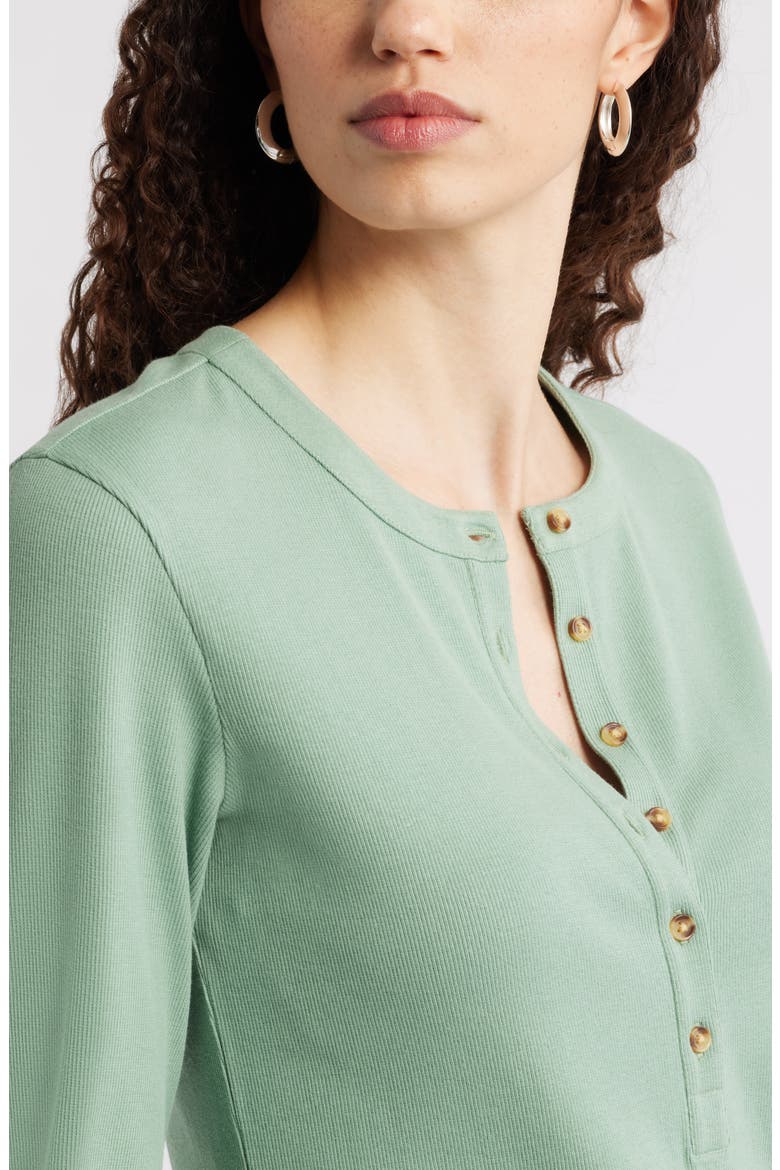 Rib Henley, Alternate, color, GREEN HEDGE