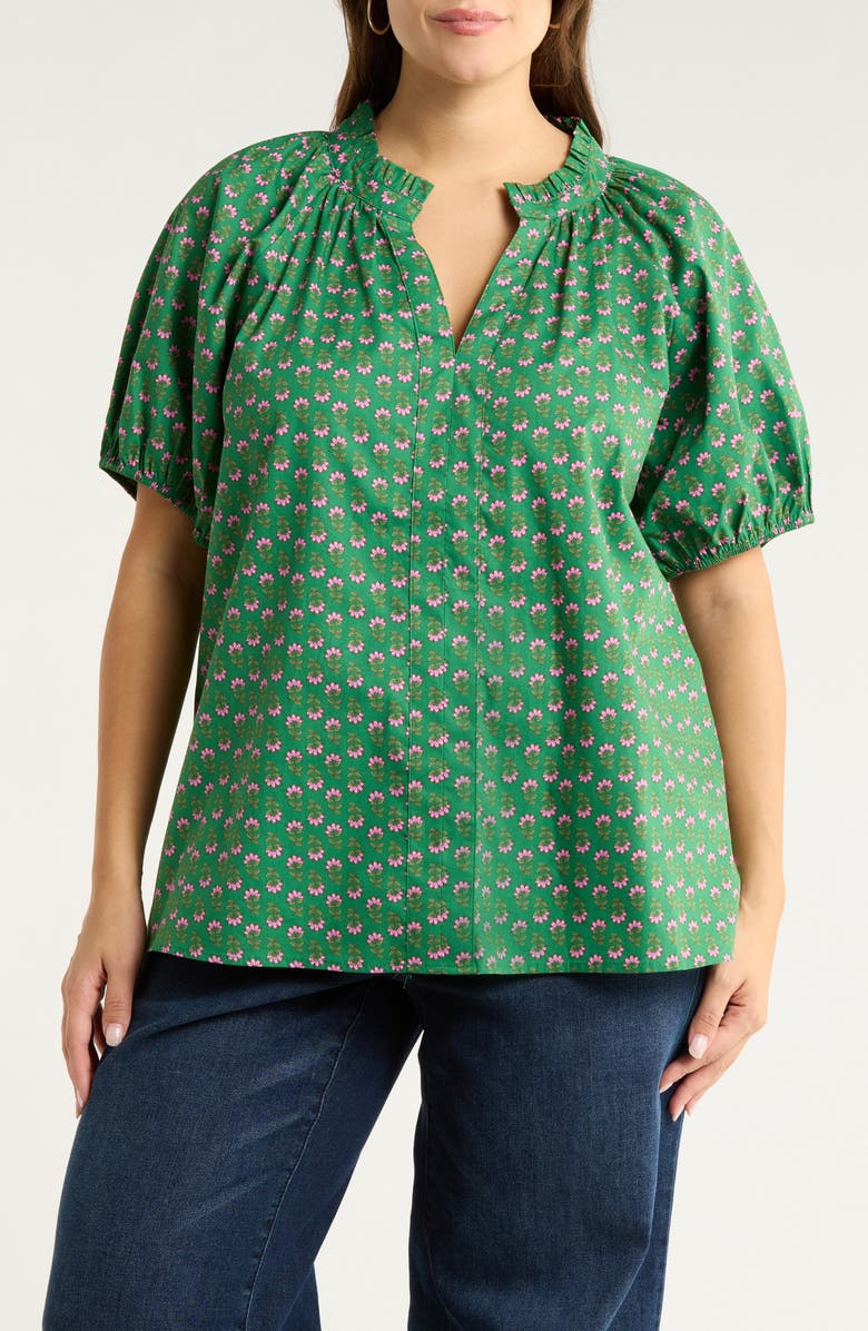 SUGARLIPS Isha Floral Print Top, Main, color, Kelly-Pink