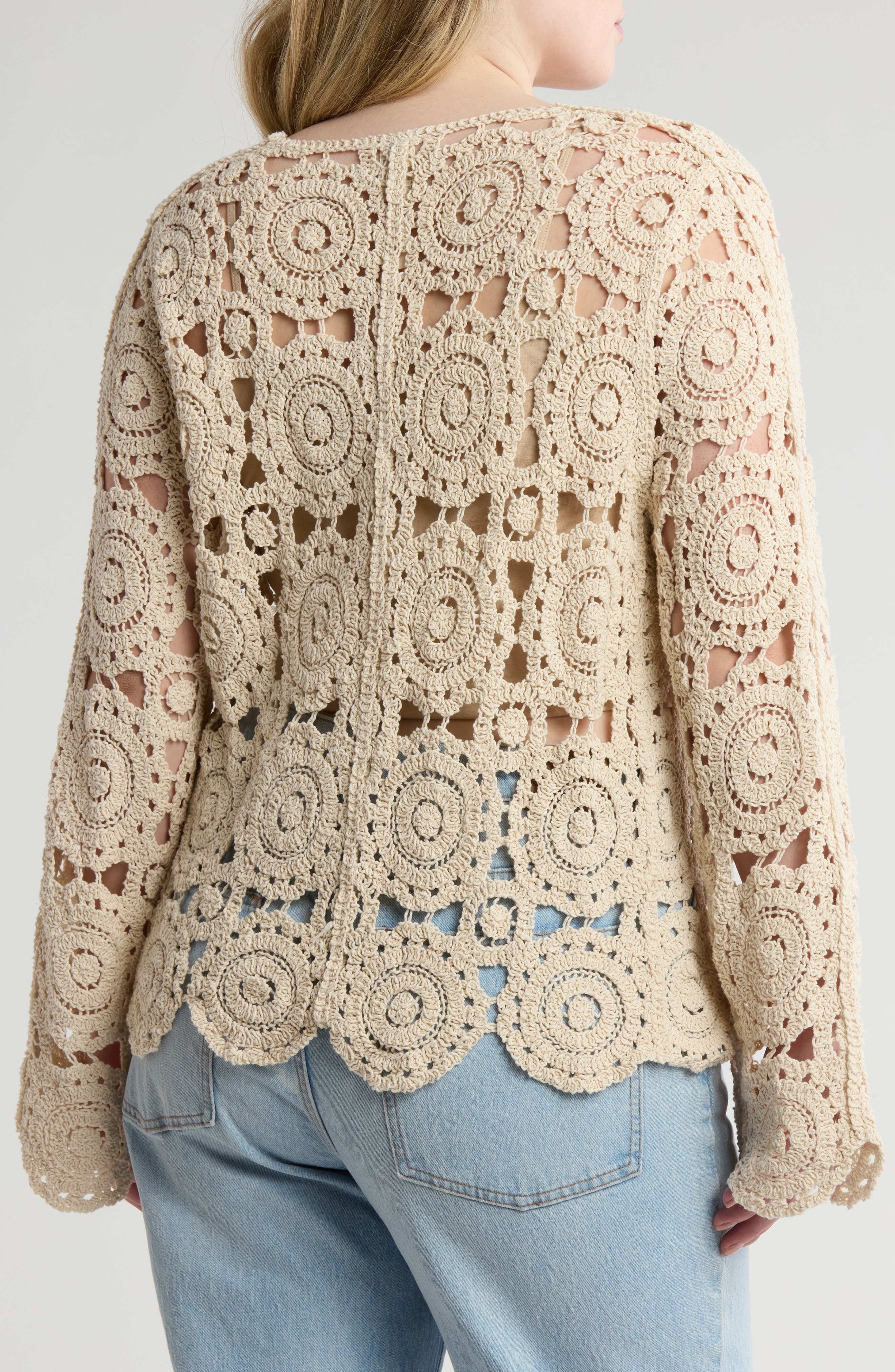 Crochet Button Front Cardigan - image 2