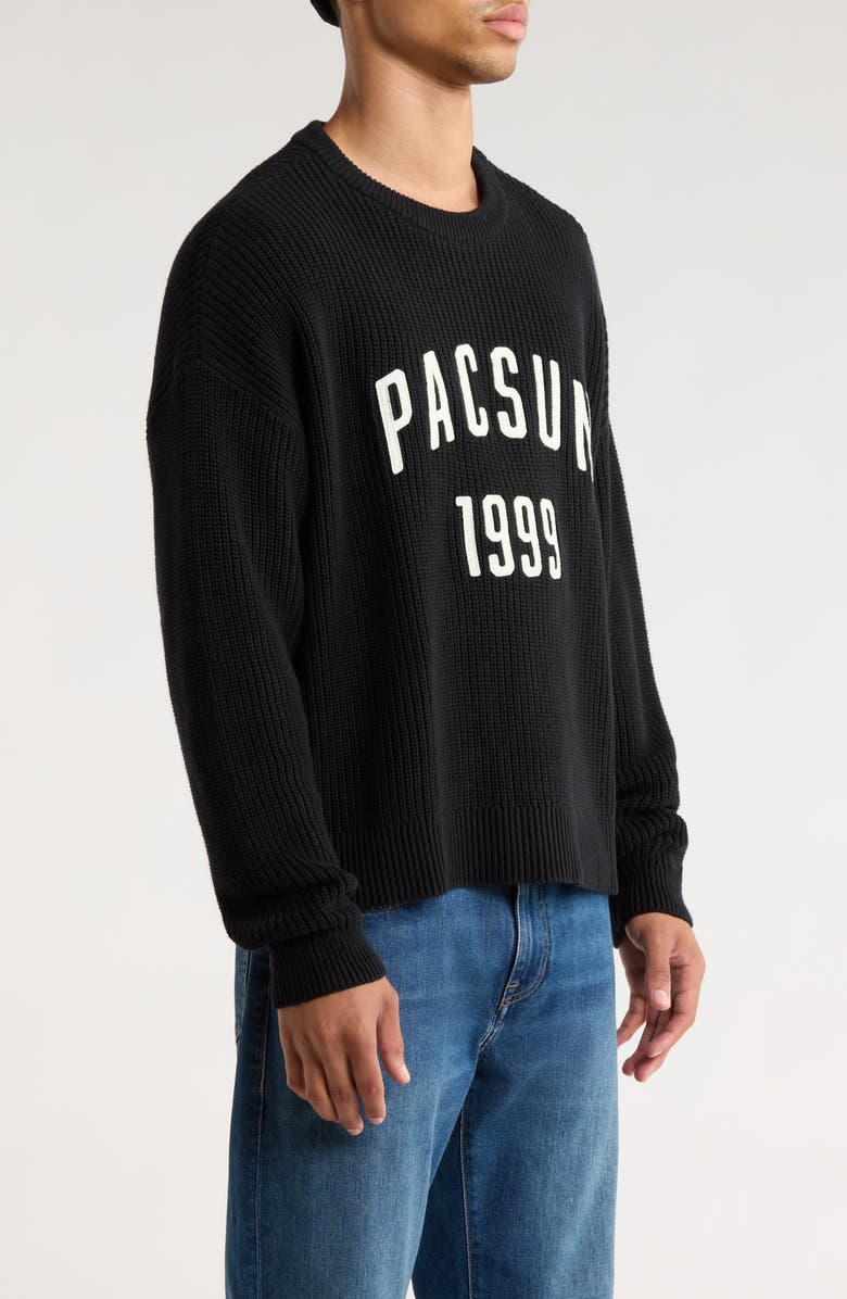 PacSun Oversize 1999 Cotton Sweater, Alternate, color, Black