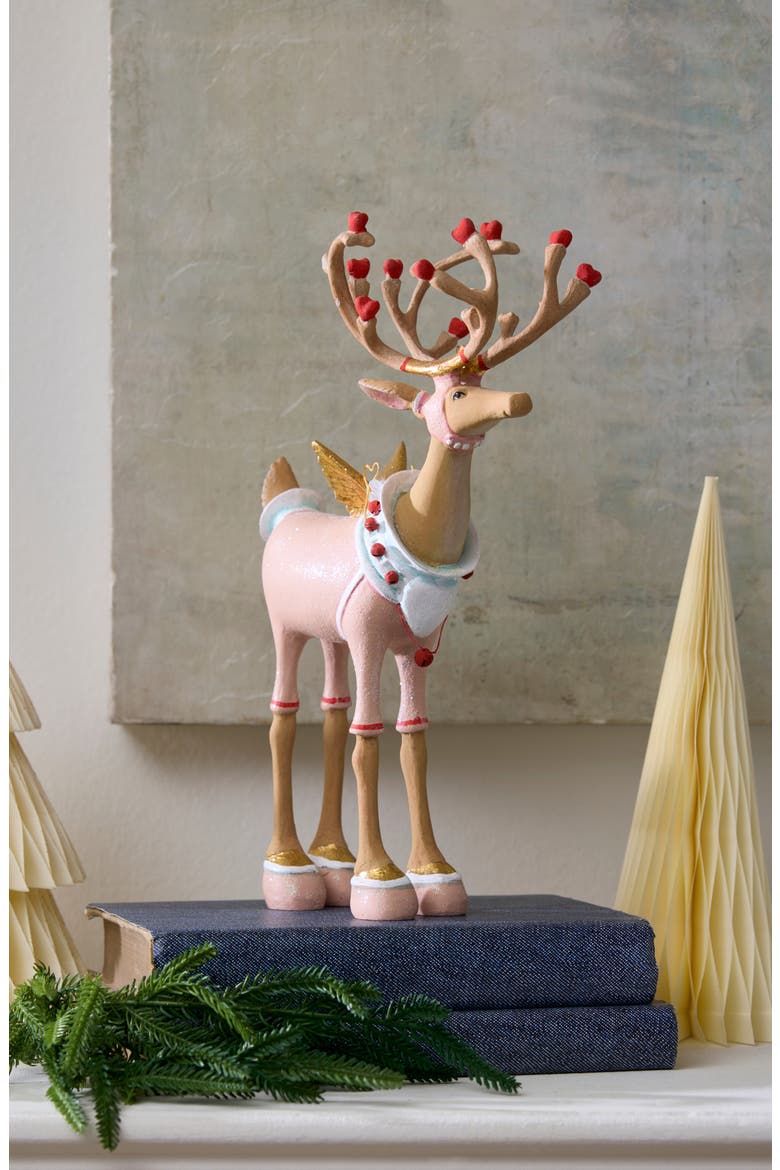 Dash Away Cupid Reindeer Ornament, Alternate, color, PINK