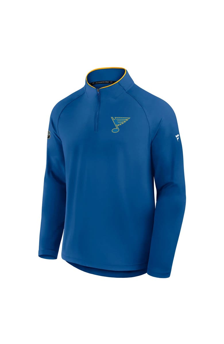 FANATICS Men
s Fanatics Blue St. Louis Blues Authentic Pro Rink Training Quarter-Zip Pullover, Alternate, color, Blue