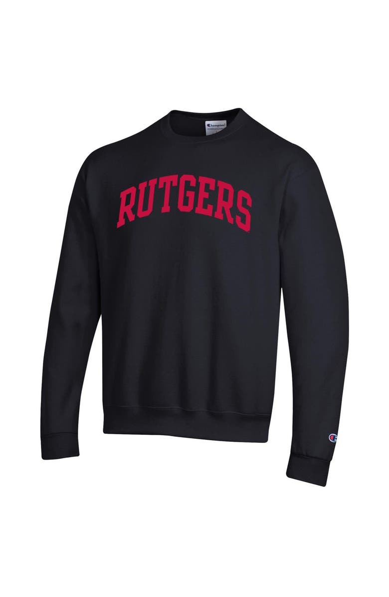 Champion Men's Champion  Black Rutgers Scarlet Knights Basic Arch Fleece Pullover Sweatshirt, Alternate, color, Black