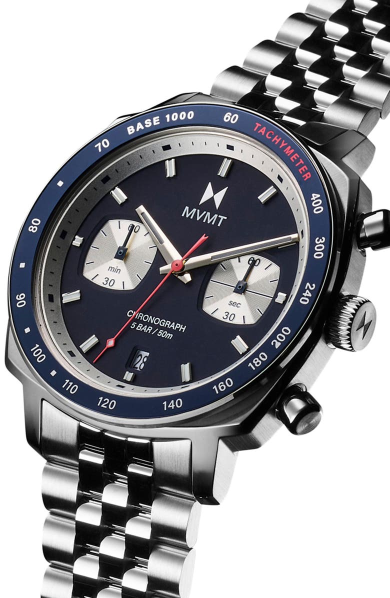 MVMT Mulholland Racer Bracelet Watch, 42mm, Alternate, color, Silver