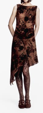 Anna Sui Dahlia Tulle Knit Asymmetrical