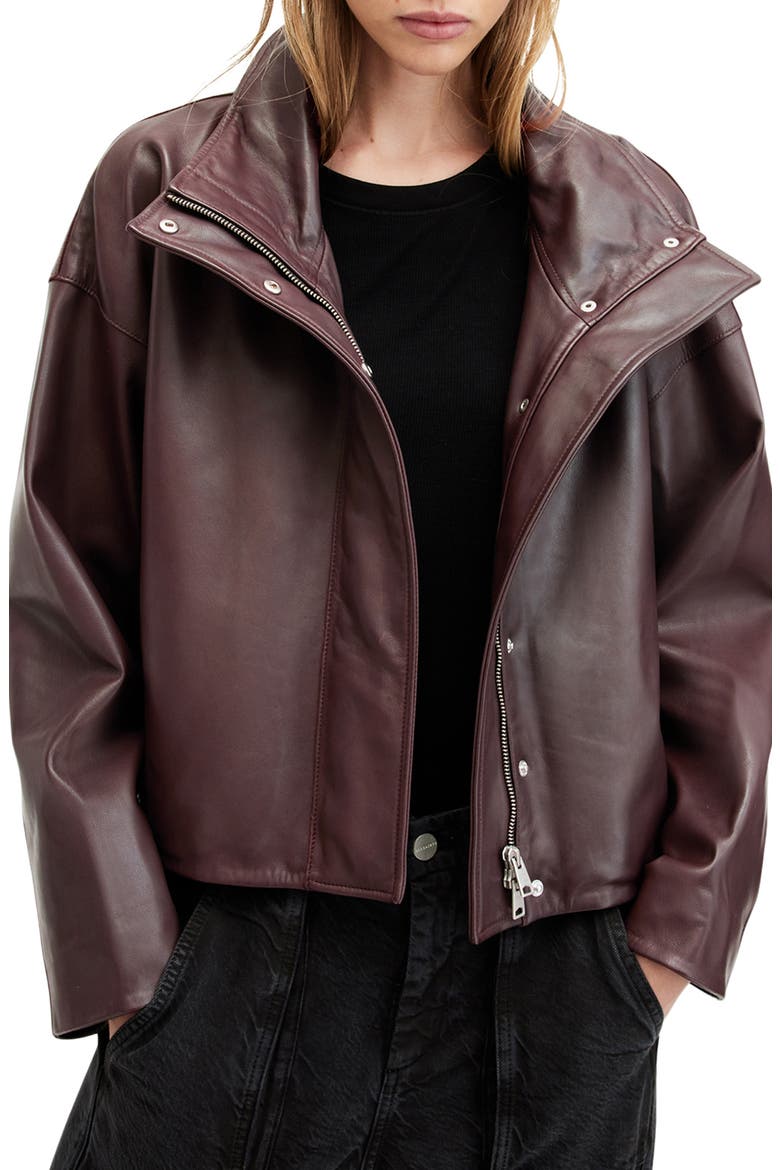 Ryder Leather Jacket, Main, color, MOUNTAIN BROWN