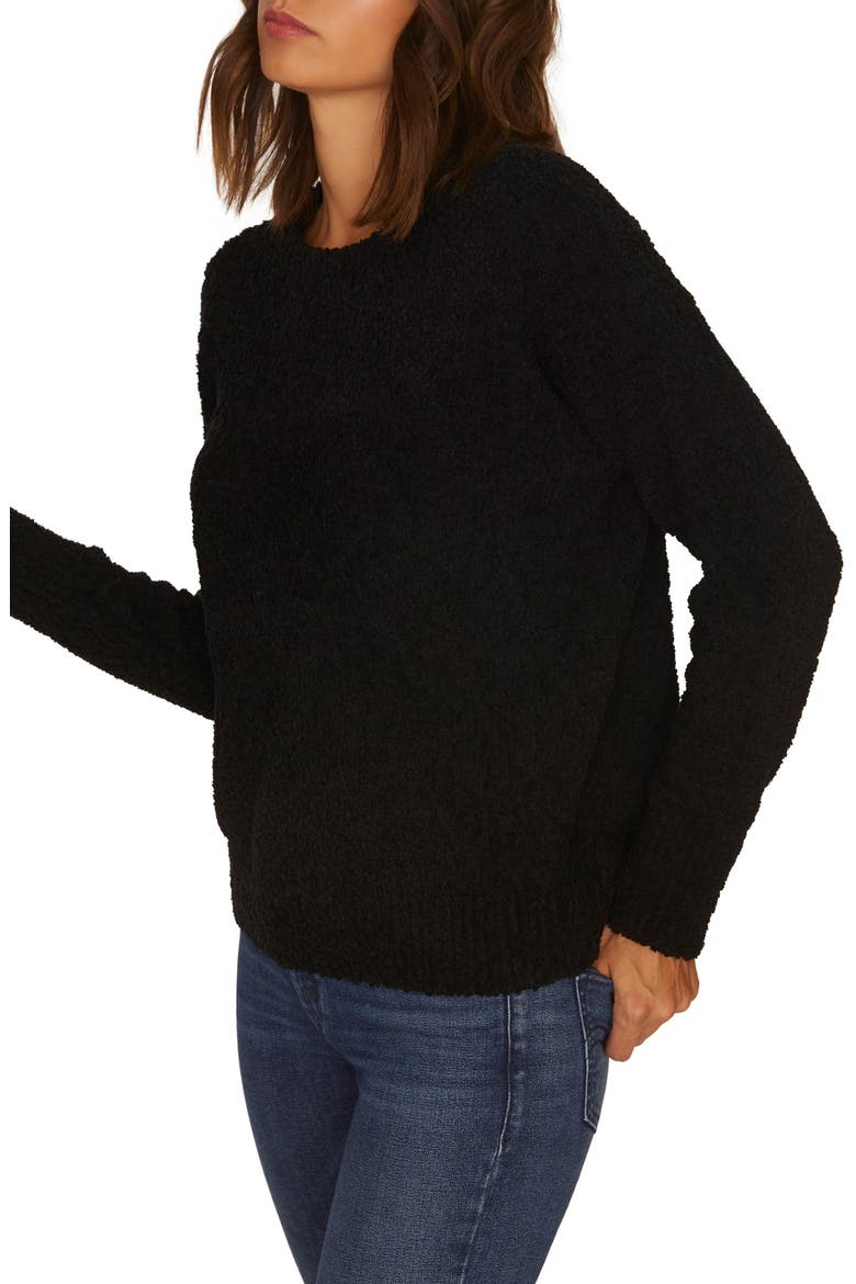 Teddy Textured Knit Sweater, Alternate, color, BLACK