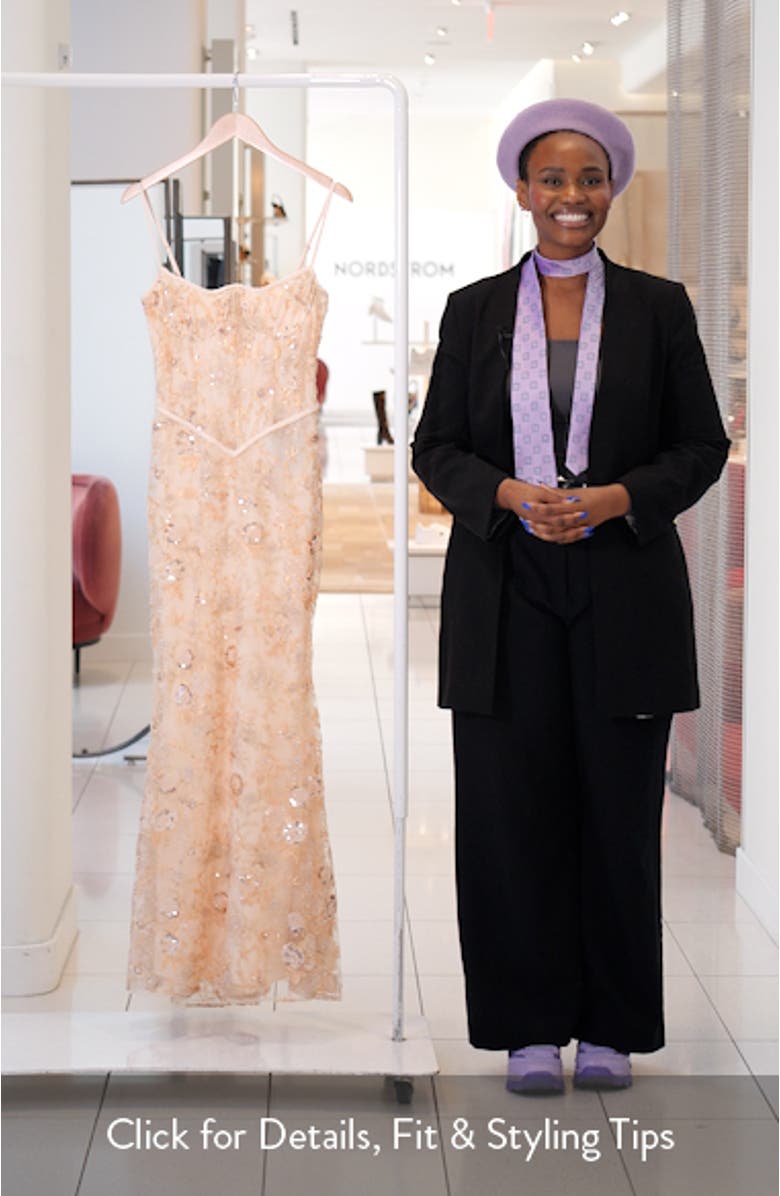 Naima Sequin & Bead Embellished Gown, sales video thumbnail