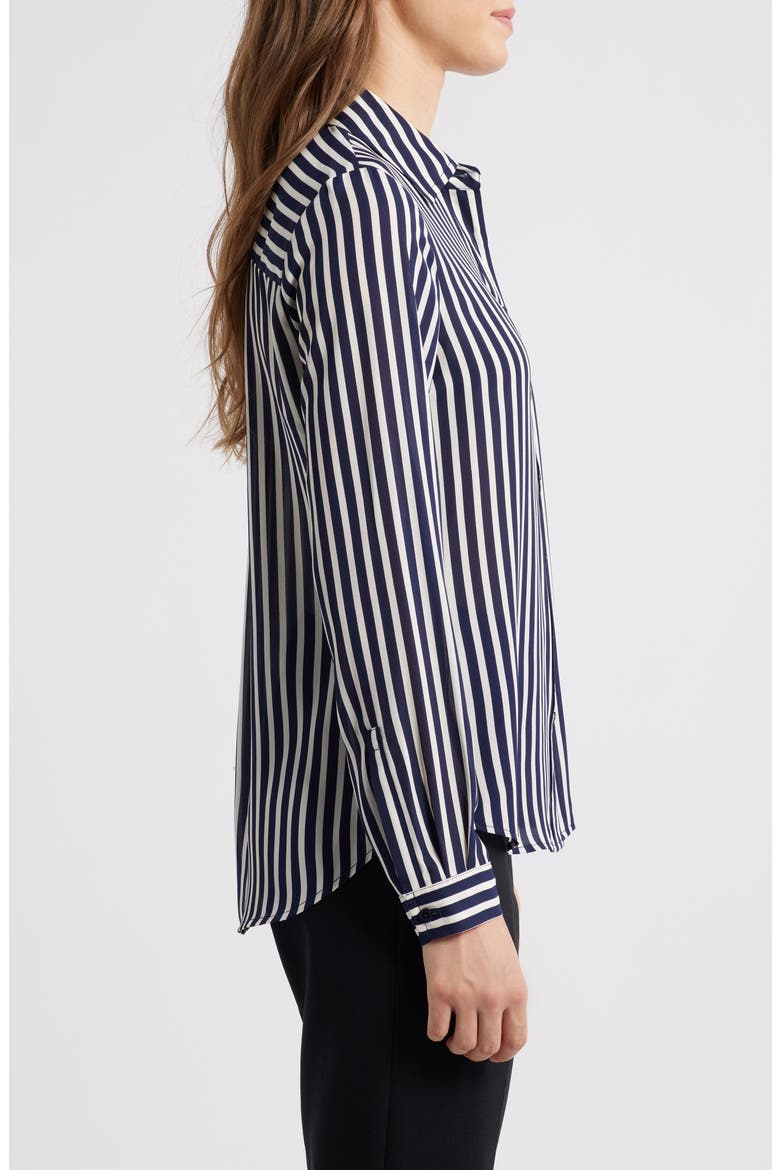 Stripe Button-Up Shirt, Alternate, color, DISTANT MOUNTAIN/ WHITE DOVE
