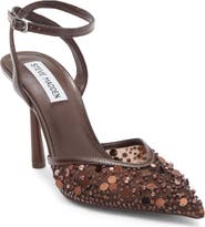 Steve Madden Sherrie Beaded Ankle Strap Pump
