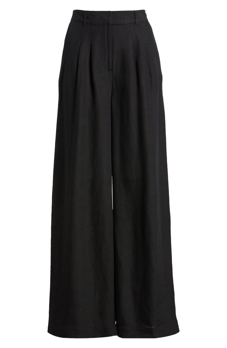 French Connection Birdie Wide Leg Linen Blend Pants, Alternate, color, 