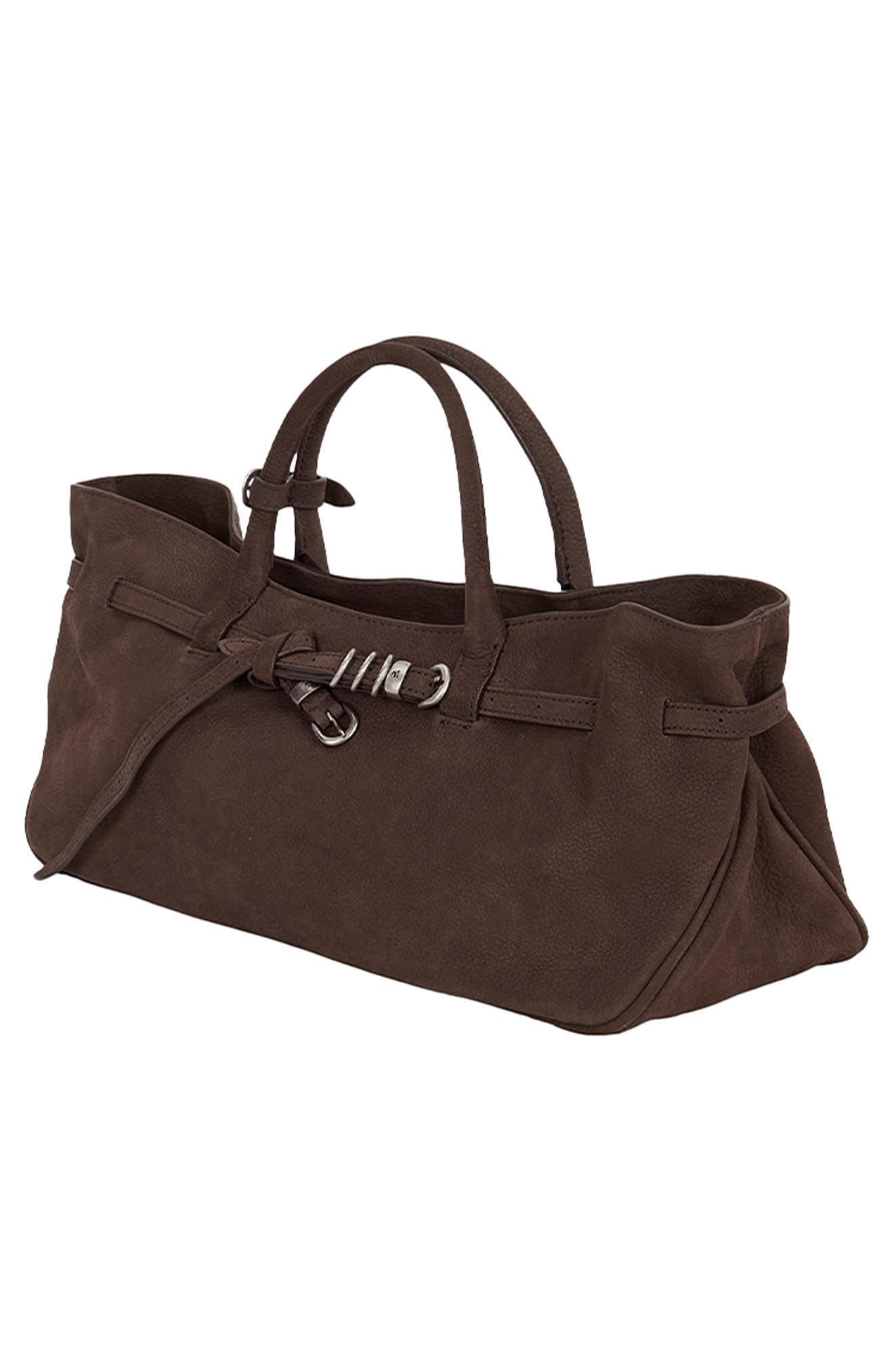 MARGESHERWOOD Grandma Buckle Suede Shoulder Bag, Alternate, color, Hush Nubuck