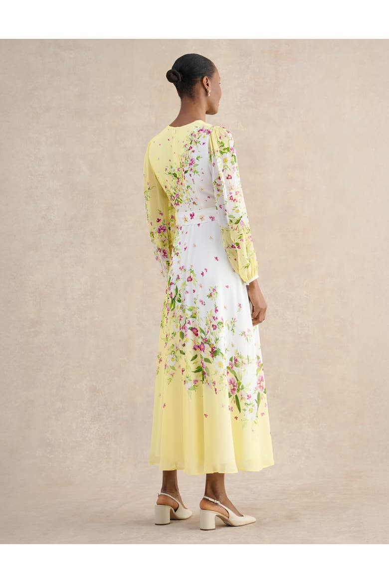 Ariel Silk Dress, Alternate, color, Yellowmulti