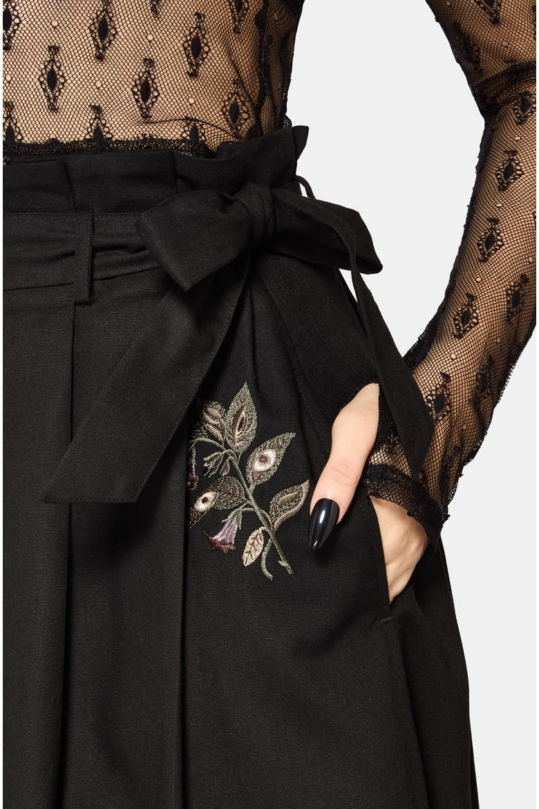 Faela Fairy Embroidered Midi Skirt, Alternate, color, Black