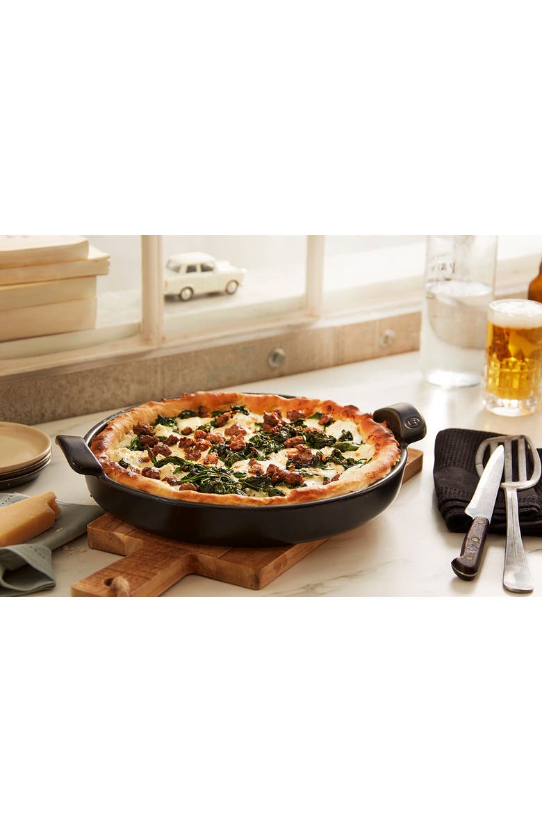 Emile Henry 12-Inch Round Deep Dish Pizza Pan, Alternate, color, Charcoal