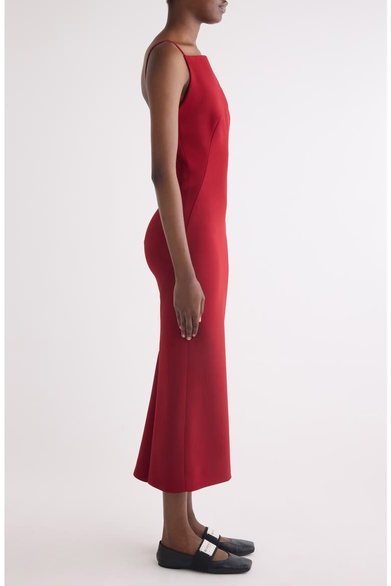 Tailored Cady Sheath Dress, Alternate, color, DARK RED