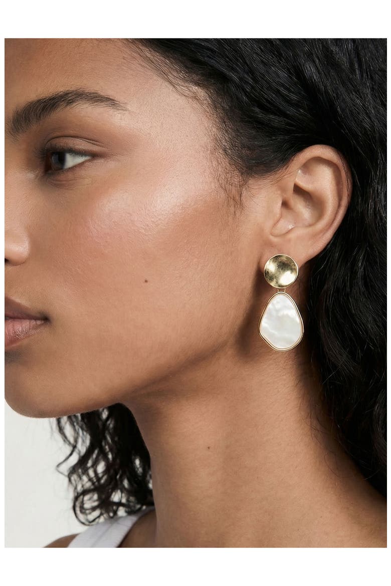 Pearl Secret Mother-of-Pearl Drop Earrings, Alternate, color, WHITE/ GOLD