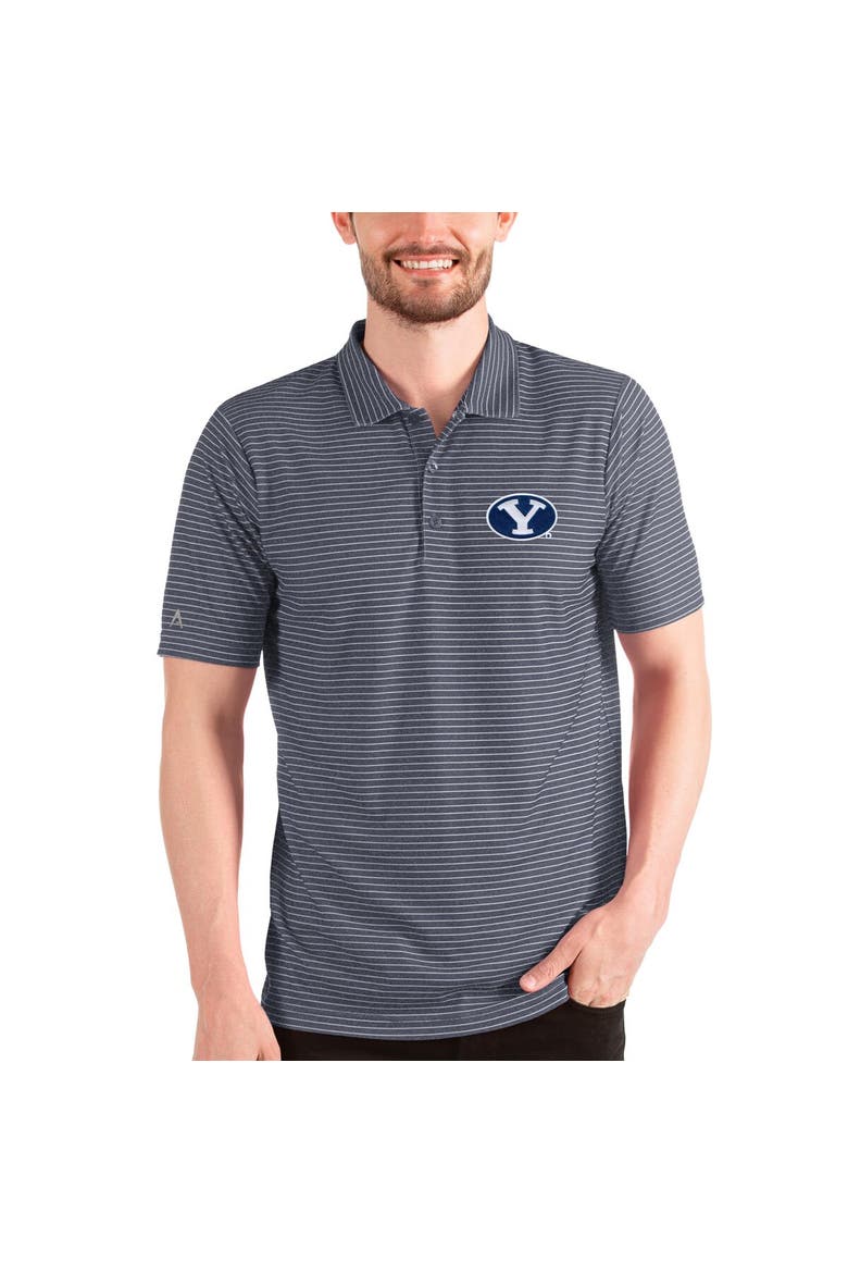 Men's Antigua Heathered Navy/White BYU Cougars Esteem Polo, Main, color, Heather Navy