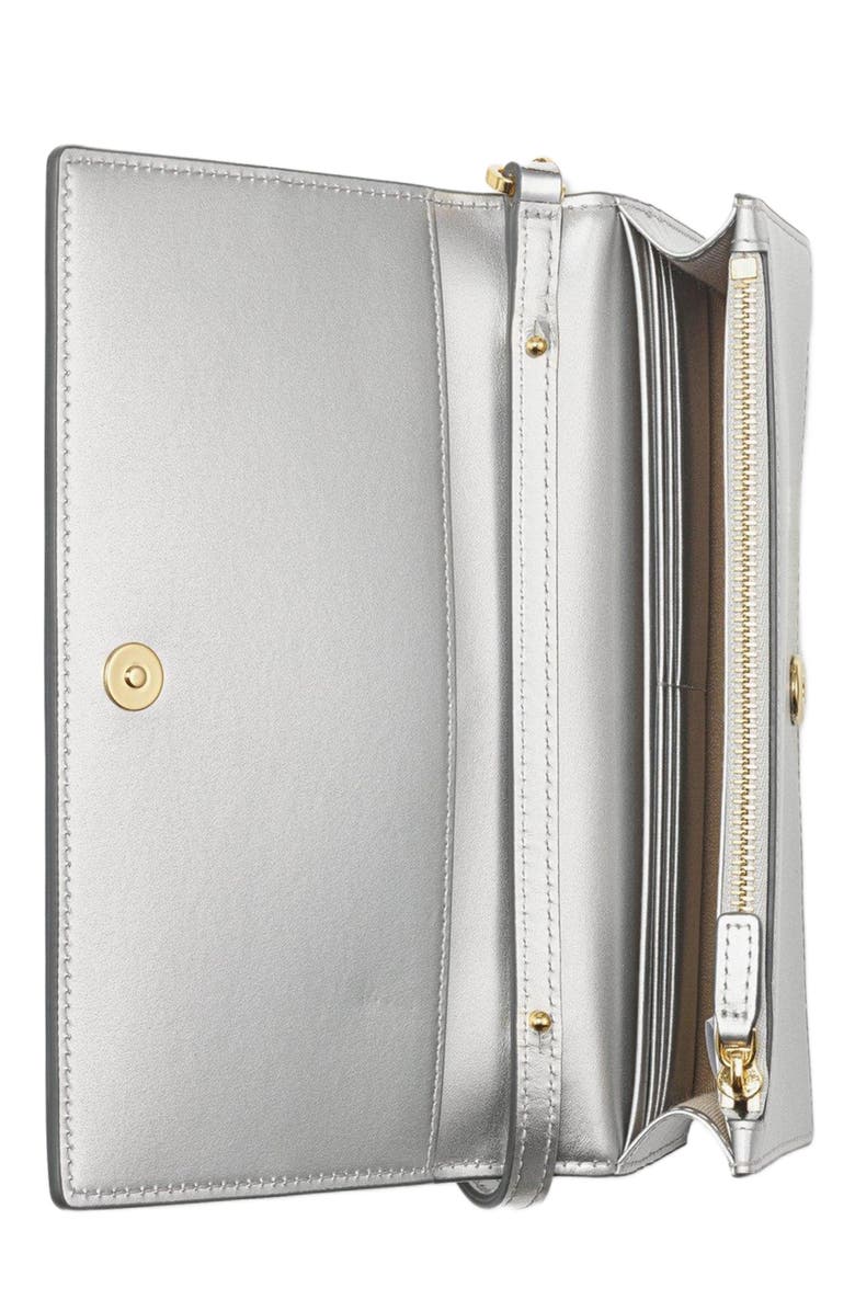 MCM Diamond Chain Wallet in Metallic Mirror Leather, Alternate, color,