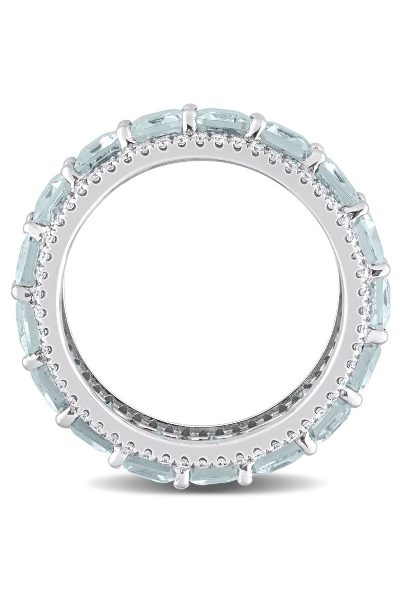 Gemstone & Diamond Eternity Ring 14k, Alternate, color, Aquamarine/White Gold