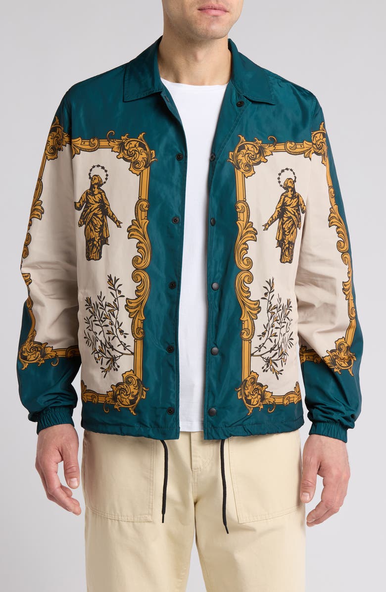 PLEASURES Lorenzo Satin Coach's Jacket, Main, color, 