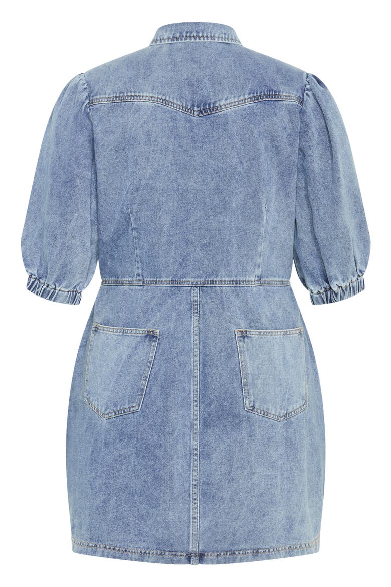 Remi Denim Minidress, Alternate, color, LIGHT WASH