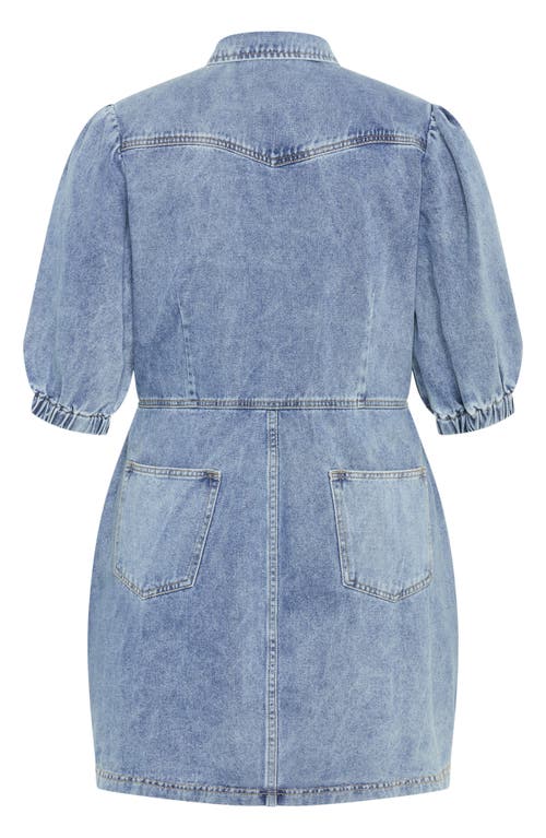 City Chic Remi Denim Minidress In Light Wash