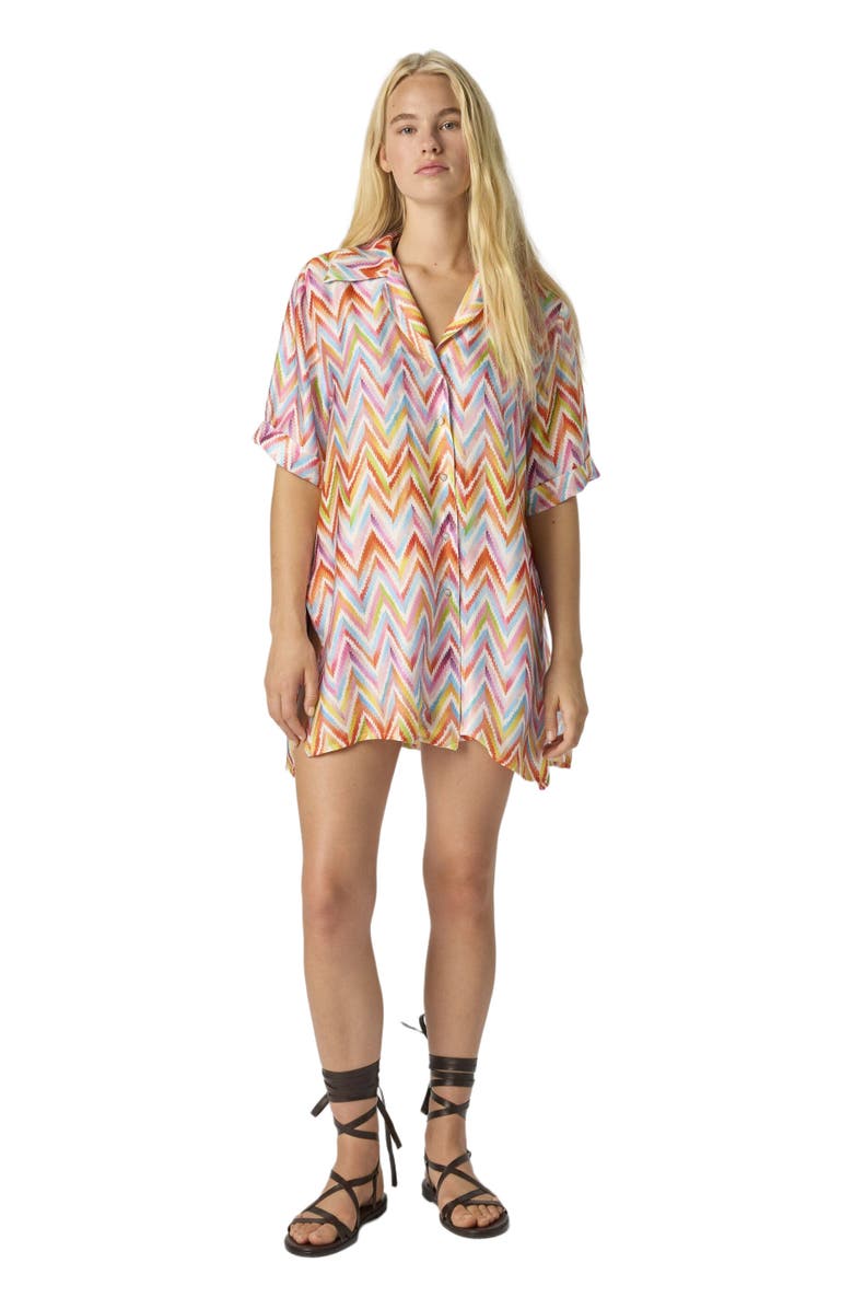 Missoni Bowling Style Cover-up Shirt, Main, color, Multicoloured