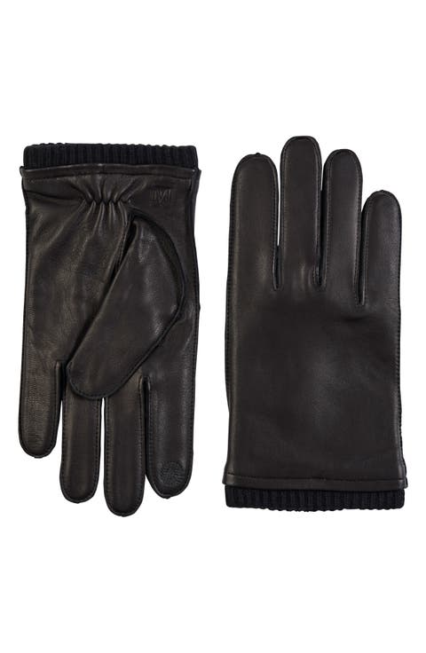 Touch Tech Cashmere Lined Leather Gloves