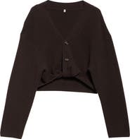 R13 Twisted Front Cashmere Rib Cardigan