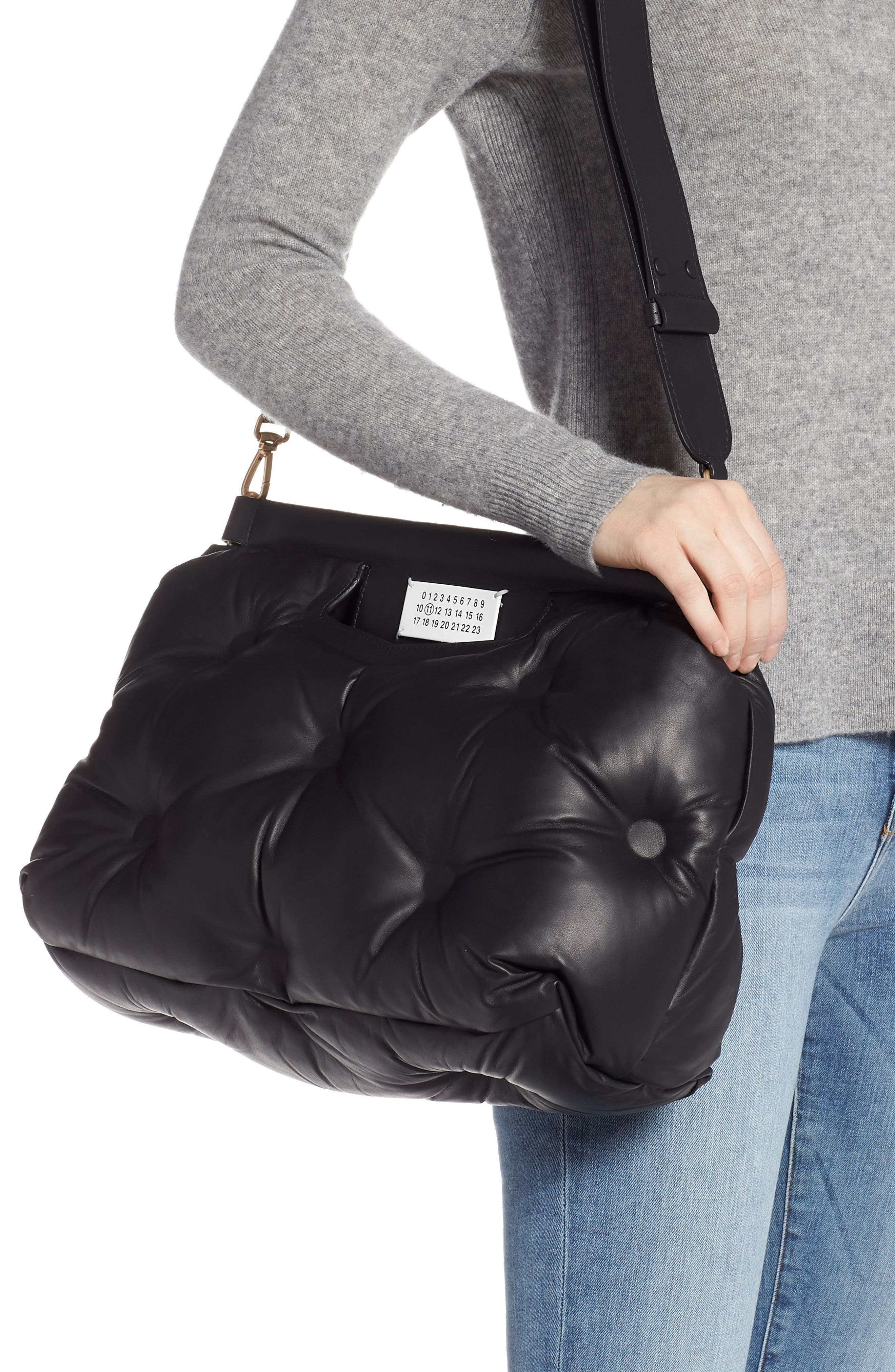 Maison Margiela Medium Glam Slam Leather Shoulder Bag, Alternate, color, 