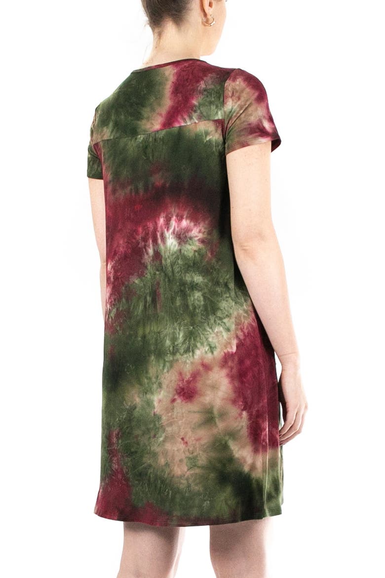 Scoop Neck Tie-Dye Print Dress, Alternate, color, OLIVE MULT