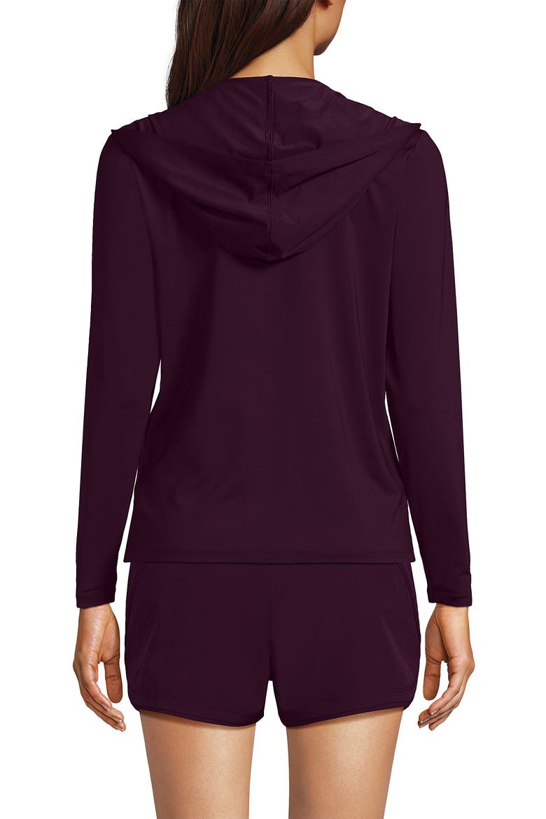 SunShade UPF 50 Hooded Zip Front Rash Guard, Alternate, color, Dark Wine