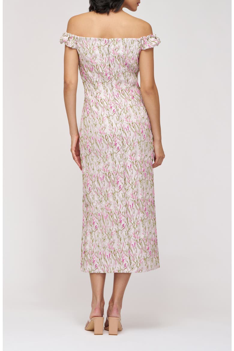 Adalyn Floral Embroidered Off the Shoulder Cocktail Dress, Alternate, color, IVORY/ PINK MULTI