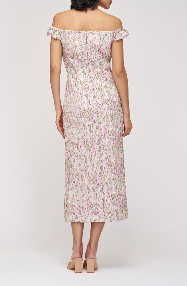 JS Collections Adalyn Floral Embroidered Off the Shoulder Cocktail Dress, Alternate, color, Ivory/ Pink Multi