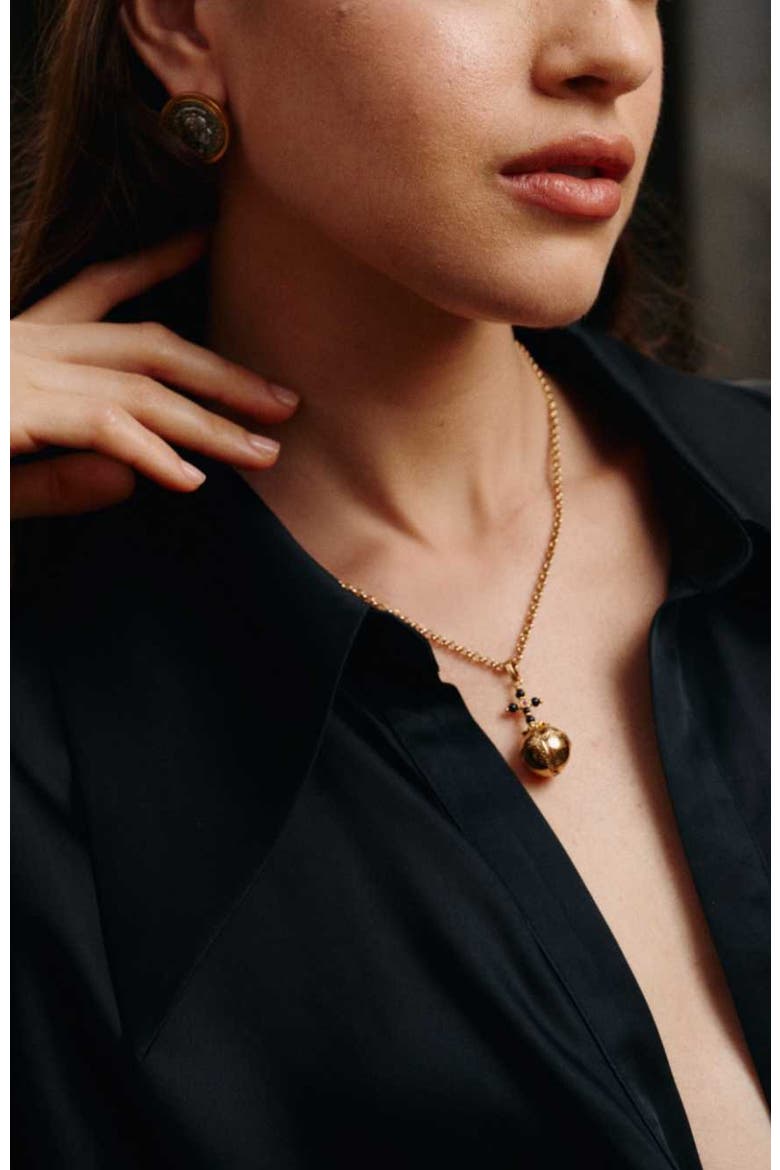 Globus Cruciger Necklace, Alternate, color, Gold & Black