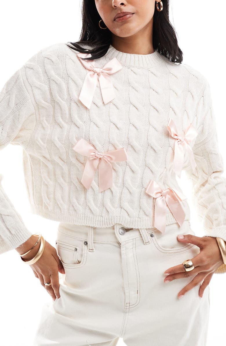 Miss Selfridge Bow Detail Sweater, Main, color, 