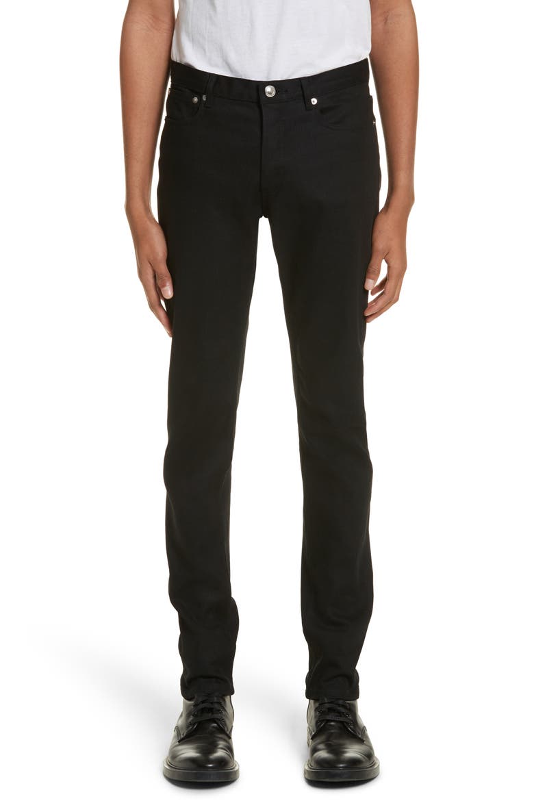 Petit New Standard Stretch Skinny Fit Jeans, Main, color, BLACK