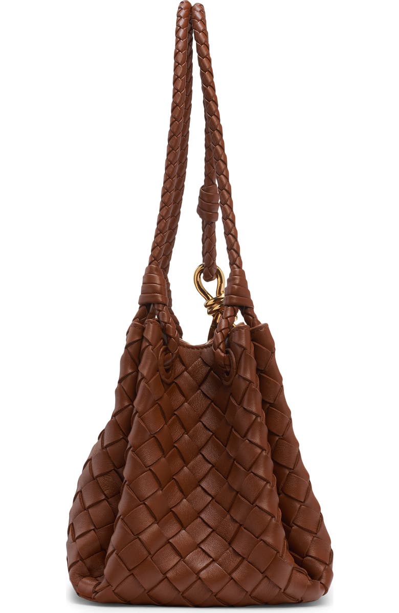 Bottega Veneta Small Parachute Intrecciato Leather Shoulder Bag, Alternate, color, 2387 Tannin-Muse Brass