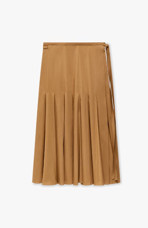 Another Tomorrow Panel Wrap Skirt In Toffee