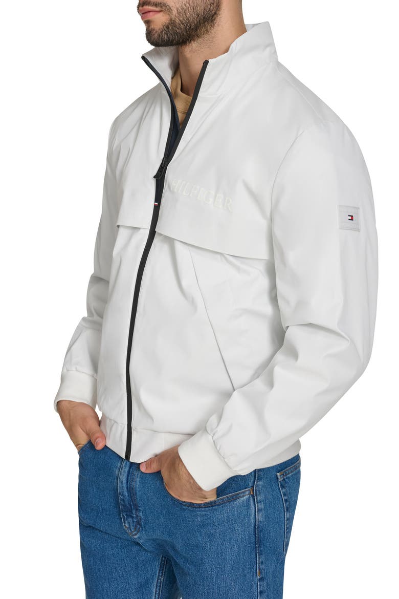 Ribbed Bomber Jacket, Alternate, color, WHITE